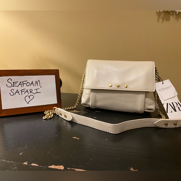 NWT Zara Leather Pocket Crossbody Bag - Picture 1 of 6
